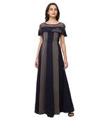 Sheczzar Navy Blue Color COTTON  Floor Length  Party wear Gown.