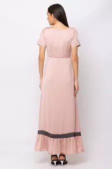 Sheczzar Peach Color COTTON Floor Length  Party wear Gown.