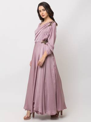 Sheczzar Pink Color Crepe Floor Length  Party wear Gown. 2
