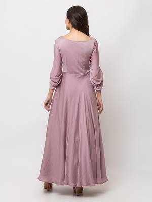 Sheczzar Pink Color Crepe Floor Length  Party wear Gown. 3