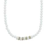 Girls White Pearl/Oxidised Necklace