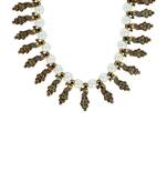 Girls White Pearl/Oxidised Necklace