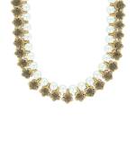 Girls White Pearl/Oxidised Necklace