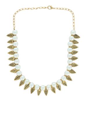 Girls White Pearl/Oxidised Necklace 2