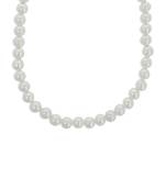 Girls White Pearl/Oxidised Necklace