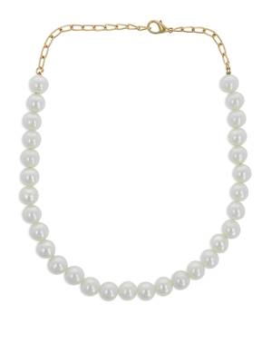 Girls White Pearl/Oxidised Necklace 2