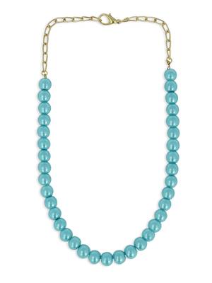Girls Blue Pearl Necklace 2