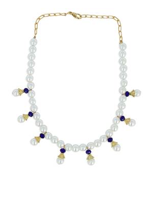 Girls Blue Pearl Necklace 2