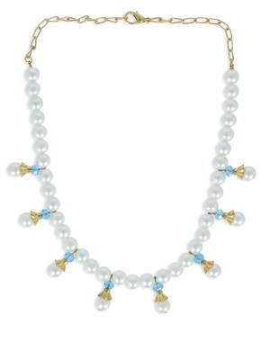 Girls Blue Pearl Necklace 2