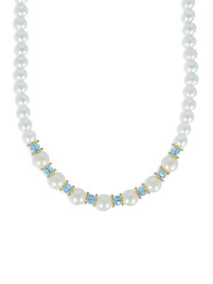 Girls Blue Pearl Necklace 1