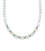 Girls Blue Pearl Necklace