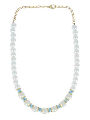 Girls Blue Pearl Necklace 2