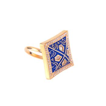 Blue cubic zirconia rings 5