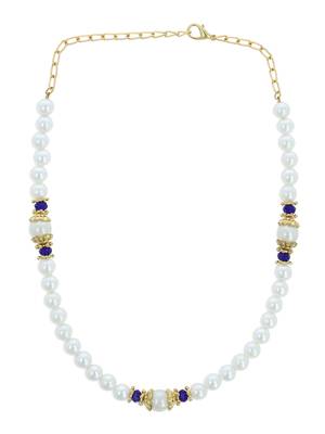 Girls Blue Pearl Necklace 2