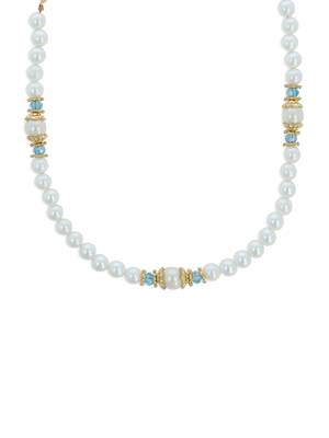 Girls Blue Pearl Necklace 1