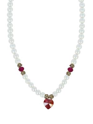Girls Pink Pearl Necklace 1