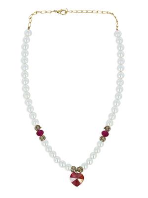 Girls Pink Pearl Necklace 2