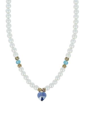 Girls Blue Pearl Necklace 1