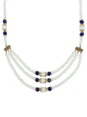Girls Blue Pearl Necklace 1