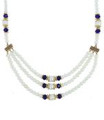 Girls Blue Pearl Necklace