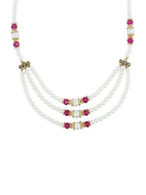Girls Pink Pearl Necklace 1