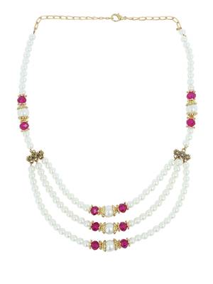 Girls Pink Pearl Necklace 2