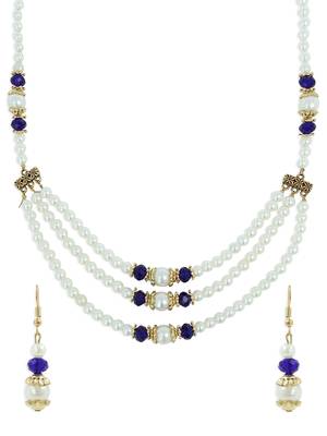 Girls Blue Pearl Necklace 1