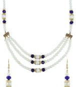 Girls Blue Pearl Necklace