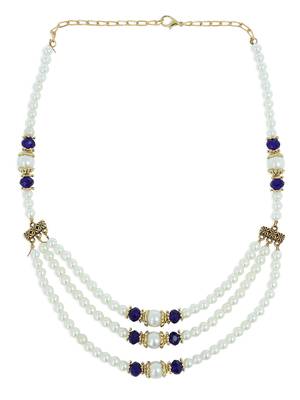 Girls Blue Pearl Necklace 2