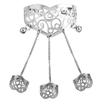 Silver Slave Chain Hand Harness Three Finger Ring Bracelet For Women 3