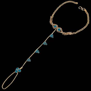 Traditional Ethanic Gold Plated Peacock Colour Diamond Studded Designer Ring Bracelete For Girls and Women Jewellery 3
