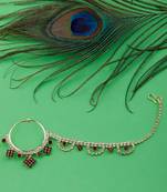 Traditional Gold Plated Antique Maroon Diamond Studded Designer Wedding Nose Ring for Girls And Women Jewellery