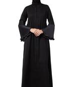 Musheco-Black Abaya In Nida Fabric