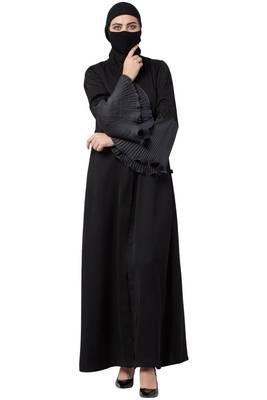 Musheco-Black Abaya In Nida Fabric 2
