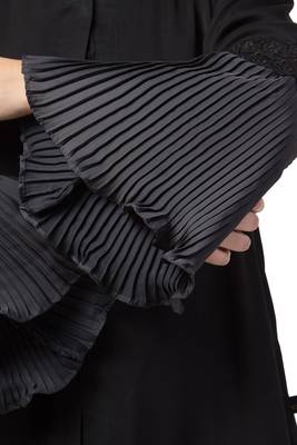 Musheco-Black Abaya In Nida Fabric 4