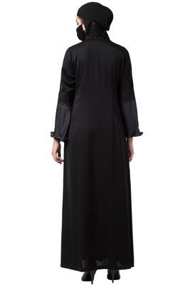 Musheco-Black Abaya In Nida Fabric 5