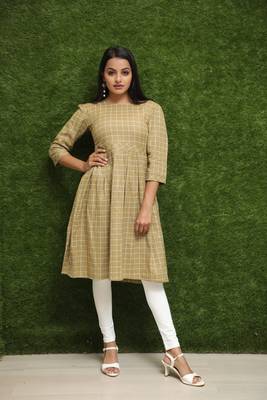 Women Golden Kurti For Girls  1