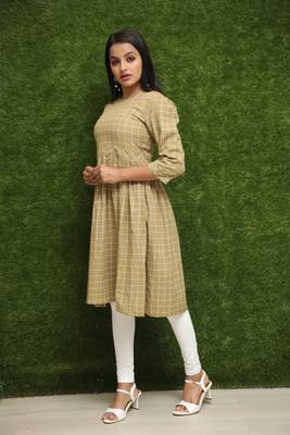 Women Golden Kurti For Girls  3