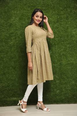 Women Golden Kurti For Girls  4