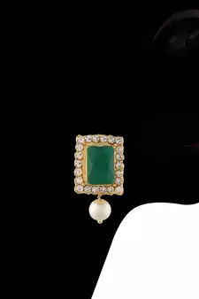 Traditional Handcrafted Beaded Emerald Choker with Earrings For Women/Girls 