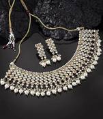 Traditional Handcrafted Faux Kundan Studded Jewellery Set With Earrings 