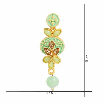 I Jewels Traditional Pearl Necklace Set with Earrings & Maang Tikka For Women (M4122Min) 3