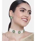 Handcrafted Ethnic Beaded Choker with Earrings For Women/Girls (ML228WG)