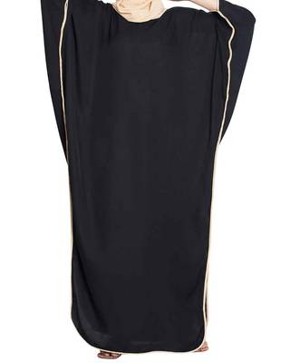 Haifa  Very Elegant Kaftan Abaya With Side Slits Balck Fawn 1