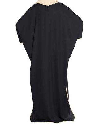 Haifa  Very Elegant Kaftan Abaya With Side Slits Balck Fawn 4