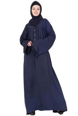 Abaya Dress For Woman In Nida   Navy Blue 2