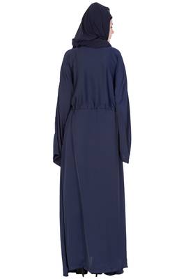 Abaya Dress For Woman In Nida   Navy Blue 5