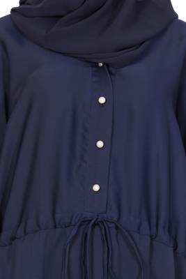 Abaya Dress For Woman In Nida   Navy Blue 6