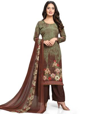 Brown digital print crepe salwar 1