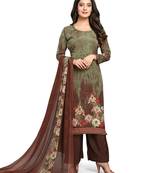 Brown digital print crepe salwar